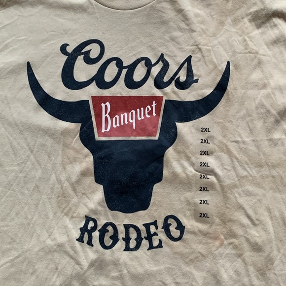 Coors Brewing Rodeo Graphic T-Shirt Beige Men’s 2XL NWT - Picture 3 of 6